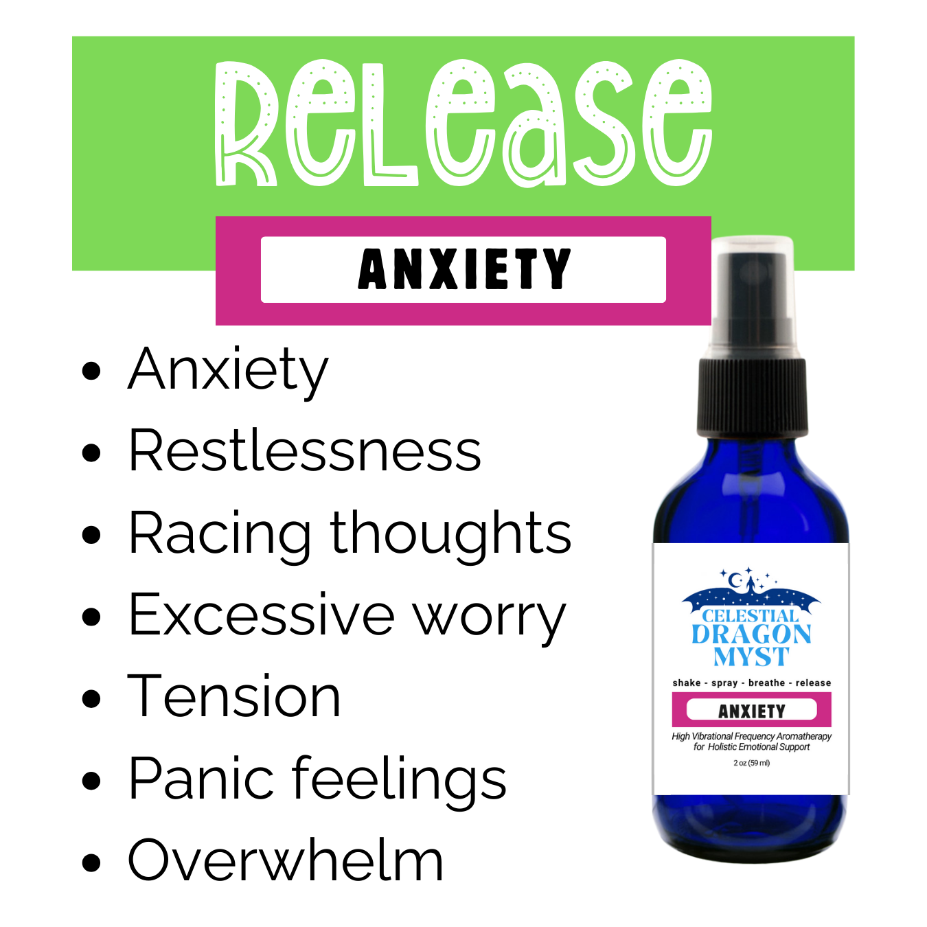 Release ANXIETY - Organic Dragon Myst