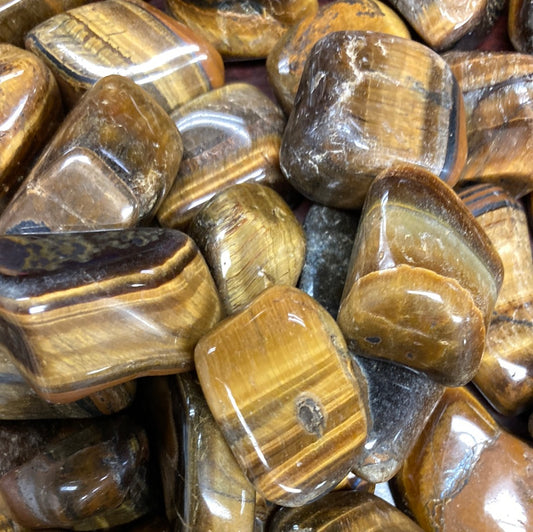 Tigers Eye Natural Crystal - One Tumbled Stone